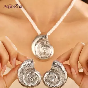 AqToCna Thời Trang Mùa Hè Kỳ Nghỉ Đại Dương Ốc Viền Tai Nelace Cho Nữ Hợp Thời Trang Bãi Biển Đảng Phóng Đại Bohemian Trang Sức Bông Tai AqToCna