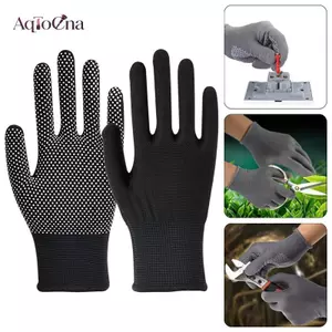 AqToCna 12 Chiếc Găng Tay Nylon Thoáng Khí Chống Trơn Trượt Cho Đi Xe Đạp Câu Cá Cắm Trại Unisex Nhiều Màu Bảo Vệ Công Việc Găng Tay Bảo Hộ Lao Động AqToCna