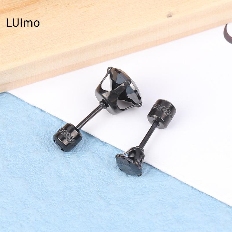 LUImo 3-8MM 1 Cặp Cubic Zirconia Titan Kim Cương Không Gỉ Zircon Bông Tai Dành Cho Nữ SBS