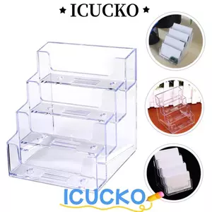 Hộp đựng thẻ ICUCKO, Hộp đựng thẻ nhựa lưu trữ, Giá đỡ hiển thị trong suốt Thẻ tên Đế trưng bày văn phòng