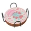 SMILE 8 Chiếc Kim Cương Giả Tranh Đế Lót Ly, Dính Mạnh Mẽ Hoạt Hình Coaster Kim Cương Giả Bộ Nghệ Thuật, Miếng Dán Kim Cương Thêu Nhựa Hồng Kim Cương Nghệ Thuật Đế Lót Ly Gia Đình DIY