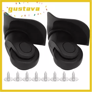GUSTAVA 1 Cặp Bánh Xe Hành Lý, Bánh Xe Vali Tắt Tiếng Đen, PP Bền + PET Xoay Caster Phụ Kiện Hành Lý