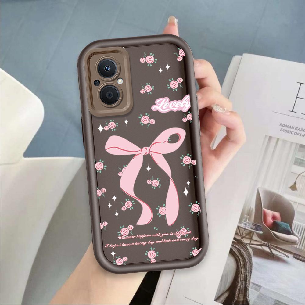 Ốp Lưng Cho OPPO Reno 7Z 8Z 5G Hoạt Hình Silicon Mềm Ốp lưng TPU Bướm Nơ Ins Phong Cách Mắt Thiên Thần Ốp Lưng Chống Sốc