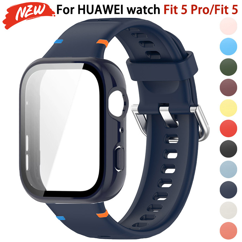 Vỏ màn hình + dây đeo silicon cho Huawei Fit 5 / 5 Pro cứng PC bảo vệ dây đeo đồng hồ thể thao mềm