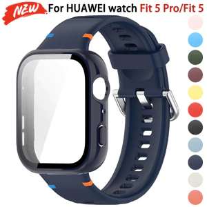 Vỏ màn hình + dây đeo silicon cho Huawei Fit 5 / 5 Pro cứng PC bảo vệ dây đeo đồng hồ thể thao mềm