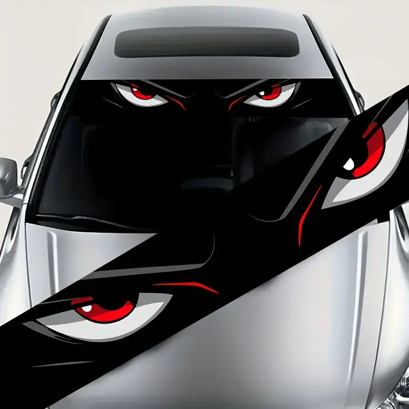 XE WINDSHIELD EYE STICKER 1Pc Chống Trầy Xước Chống Thấm Nước Tự Dính Họa Tiết Sống Động Dễ Dàng Dán Kiểu Dáng Bên Ngoài Có Thể Tháo Rời Phụ Kiện Trang Trí Tự Động