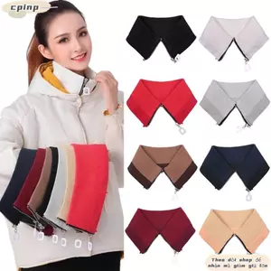 CPINCP Cổ giả có thể tháo rời, có thể tháo rời với áo khoác có dây kéo cổ giả, Khăn choàng cổ có thể giặt được chống bẩn quấn Unisex