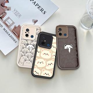 Ốp Lưng Cho Redmi 12C POCO C55 Silicon Hoạt Hình Đáng Yêu TPU Mềm Gấu Mèo Mắt Thiên Thần Vỏ Điện Thoại Chống Sốc