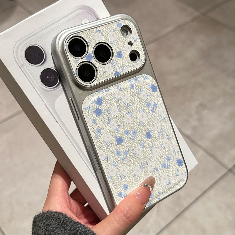 Ốp lưng iPhone Mạ họa tiết da Họa tiết hoa tím iPhone 17 16 15 14 13 12 11 Pro Max Plus Max