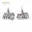 PNPIA- 1 Đôi Bông Tai Cong zircon Đồng Kẻ Sọc Màu Bạc Móng Vuốt Bông Tai Tinh Tế Nữ Cong Cao Cấp Bông Tai Trang Sức Thời Trang Cho Nữ Bé Gái