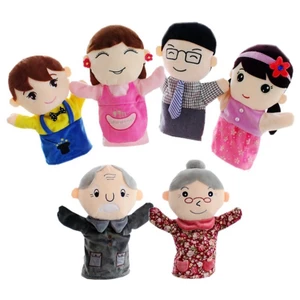 Gia Đình Tay Con Rối Búp Bê Sang Trọng Đồ Chơi Sáu Mảnh Bộ Tay Con Rối Búp Bê Mẫu Giáo Trình Diễn Kể Chuyện