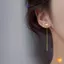 1 Cặp Xu Hướng Dây Dài sel Dây Xích Leo Ngôi Sao Trái Tim Hạt Mặt Dây Thả Bông Tai Cho Nữ Thẳng Treo Tai Trang Sức Mới