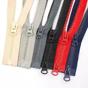 Luckyew Nhựa Dây Kéo Mở Cấp Thanh Trượt Đơn / Đôi Dây Kéo Hai Chiều Jaet Áo Dài Zip Tự Làm Túi May Phụ Kiện TQ