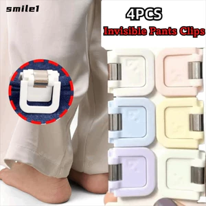 SMILE 4 Kẹp Ống Quần Tháo Rời, Đa Năng, Kẹp Quần Vô Hình, Dây Chân Điều Chỉnh, Khóa Che Khuyết Điểm, Bookmark, Quần Dài