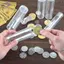 HFTOY 10 Chiếc Ống Đồng Xu Quý Cuộn Bọc Nhựa Đựng Đồng Xu Trong Suốt Hộp Đựng Tiền Xu ~
