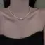 AN.MART Mặt dây chuyền ngọc trai bạc vỡ Nelace Opal Dây chuyền nữ sáng bóng Tính khí Trang sức Choker Nelace Trang sức đám cưới Quà tặng sinh nhật VN