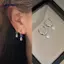 AN.MART Bông tai mặt dây chuyền Zircon giọt tinh tế Tính khí thời trang đơn giản Tai nữ Bule Phụ kiện trang sức Quà tặng VN