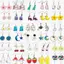 AN.MART 1 Cặp Bông Tai Thả Nhựa Handmade Dễ Thương Bông Tai Cho Nữ Bé Gái Hoạt Hình Ngộ nghĩnh Động Vật Thỏ Du Tai Xuyên Trang Sức Quà Tặng VN