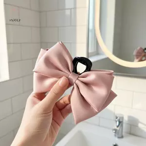 HNKMP 1 Kẹp Tóc Nơ Bướm Kẹp Satin Hàn Quốc Cho Nữ Họa Tiết Mềm Mại Sang Trọng Phụ Kiện Để Sử Dụng Hàng Ngày.