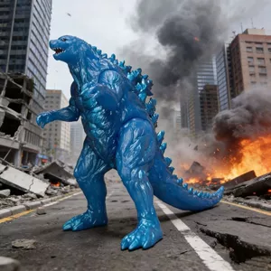Đồ chơi quái vật bằng cao su mềm làm sao lớn Godzilla Ice Emperor Đồ chơi quái vật cao cấp Hình cậu bé Quà tặng trang trí năm mới Chiều cao mô hình 16cm