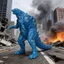 Đồ chơi quái vật bằng cao su mềm làm sao lớn Godzilla Ice Emperor Đồ chơi quái vật cao cấp Hình cậu bé Quà tặng trang trí năm mới Chiều cao mô hình 16cm