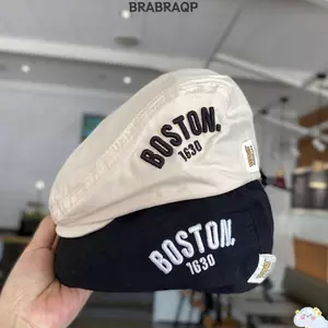 Mũ trùm đầu BRARAA, Mũ nồi nhẹ thêu BOSTON, Mũ chống nắng thời trang 0-4Y