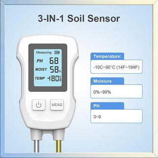 Any2Get5% tắt 3 trong 1 LCD kỹ thuật số Máy đo đất Độ ẩm nhiệt độ Máy đo PH với dụng cụ đo cây Balight cho cây hoa Vườn