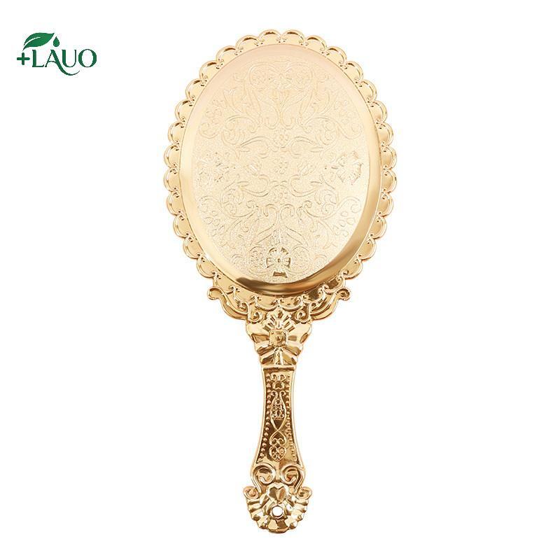 Springevenstar Vàng Hoa Hồng Di Động Vintage Gương Trang Điểm Cầm Tay Hình Bầu Dục Gương Tròn Quý Phái Phục Hồi Cổ Cách Tòa Gương Dụng Cụ Làm Đẹp Springevenstar
