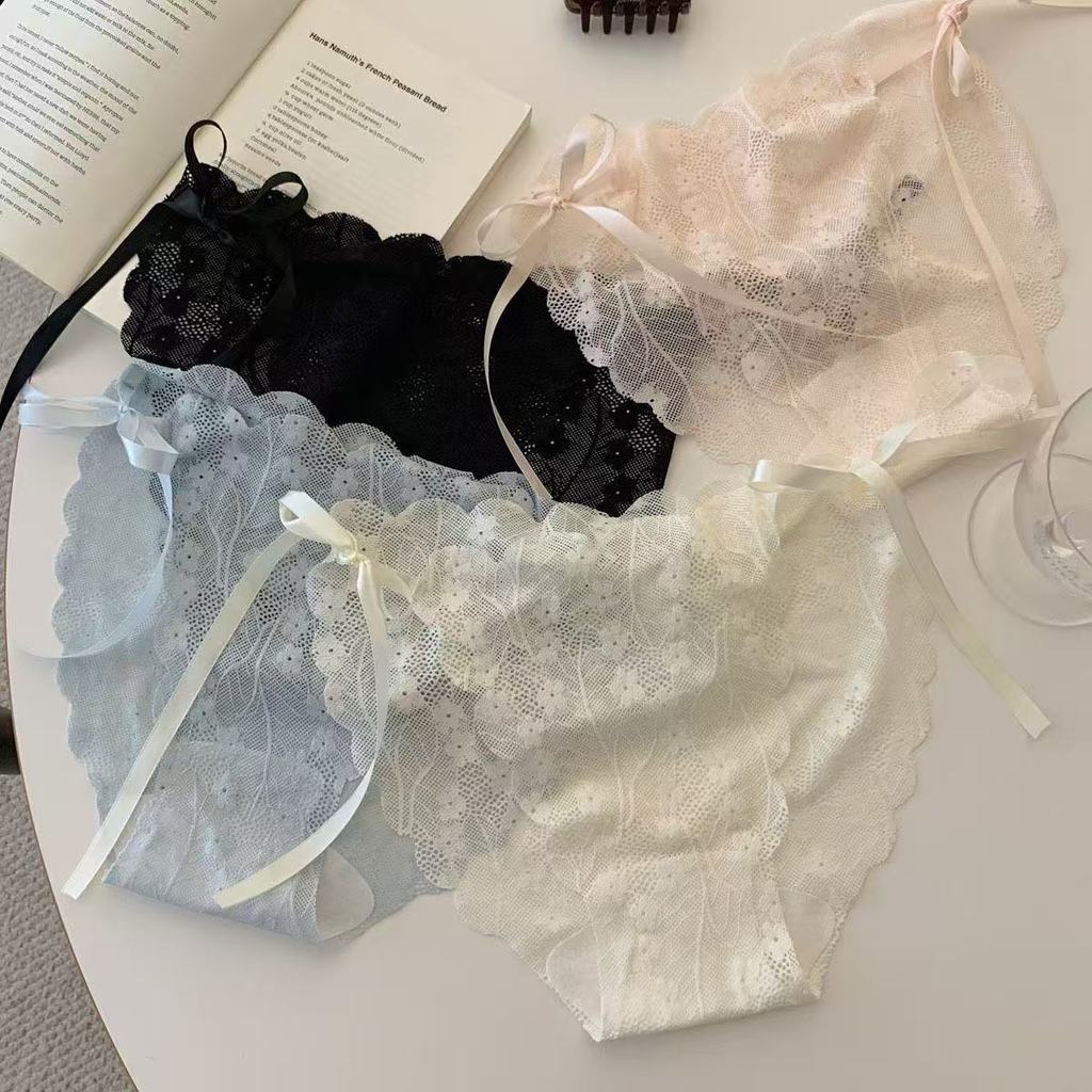 Quần lót phong cách Pure Desire dành cho nữ | Pháp Ren Hoa Gạc Gợi Cảm Nữ Tính Liền Mạch Quần Đùi Cotton Đáy Hàn Quốc Thoáng Khí Thoải Mái Hẹn Hò Hàng Ngày Đa Năng