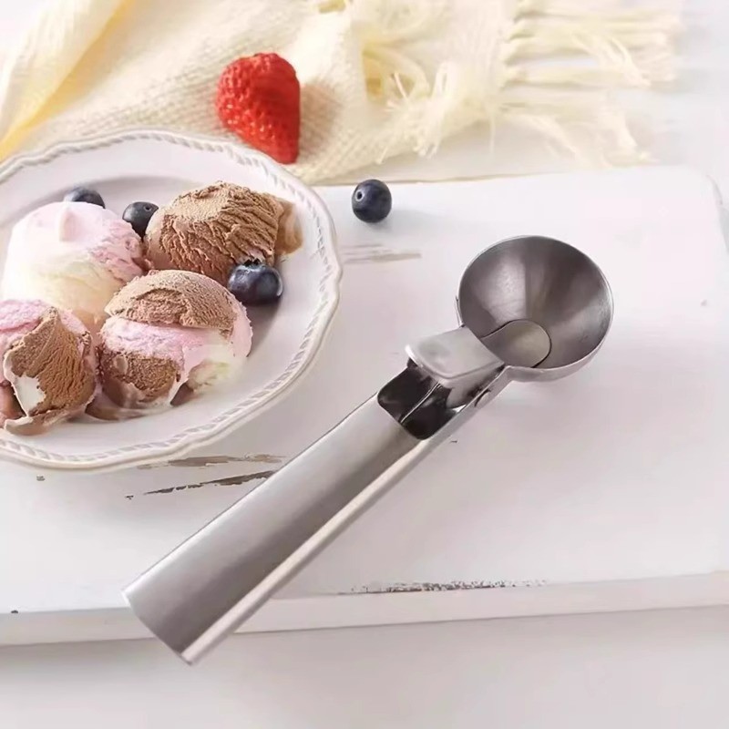 Kem Popsicle Scoop Quả Bóng Muỗng, Thìa Dưa Hấu Bằng Thép Không Gỉ Khuôn Làm Kem