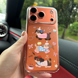 Chó lạp xưởng dự tiệc ỐP đIệN ThoạI Cho IPhone 17 16PRO 15Plus 14 13 12 11 Promax XR XSMAX ốP Silicon TPU MềM Trong SuốT