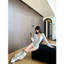 Milyfashion Sâu Cổ Chữ V Ren Khâu Dài Tay Xuân Hè Mặc Bên Ngoài Slim fit Nẹp Áo Liền Quần Hot Girl Phong Cách Mới Bóng