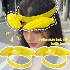 1 / 2 / 3 CÁI Mũ chống nắng chống tia cực tím đôi tay ngộ nghĩnh 3D, Mũ nhựa có thể điều chỉnh thân thiện với môi trường nhẹ cho các hoạt động ngoài trời và chụp ảnh