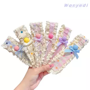 WANYEDI Miếng Dán Tóc Trẻ Em, Viền Rộng Với Băng Ma Thuật Đóng Nổ Miếng Dán, Họa Tiết Hoa Ngọt Ngào Ren Bé Gái Băng Đô Phụ Kiện Tóc