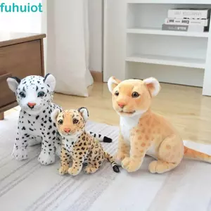 FUHUIOT Mô phỏng Snow Leopard Đồ chơi sang trọng, Mô phỏng Cheetah Lion Baby Leopard Đồ chơi nhồi bông, Đồ chơi mô phỏng da báo tuyết dễ thương sang trọng Cheetah Đồ chơi sang trọng Búp bê trẻ em