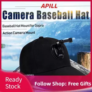 apill Tbest Mũ bóng chày Camera Mount J Hook Buckle Tương thích với các dòng Camera hành động Ghi hình bàn tay để luyện tập Leo núi Du lịch Chất liệu cotton mềm mại Dây đeo đầu có thể điều chỉnh Màu đen