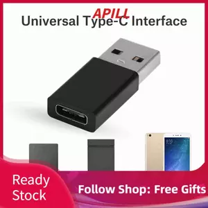 apill Type C Adapter USB to Female Chuyển đổi truyền dữ liệu tốc độ caoOTG cho Laptop ABS + Hợp kim nhôm (2 gói) (Đen)
