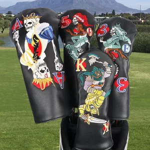 Vỏ câu lạc bộ Golf thêu đầu lâu số. 1 Gỗ Fairway Gỗ Nhỏ Nắp Chân Gà Putter Cover