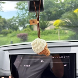 Sáng Tạo Sang Trọng Kem Nội Thất Ô Tô Handmade Móc Thành Phẩm Kem Mặt Dây Chuyền Xe Ô Tô Đồ Trang Trí Nhỏ