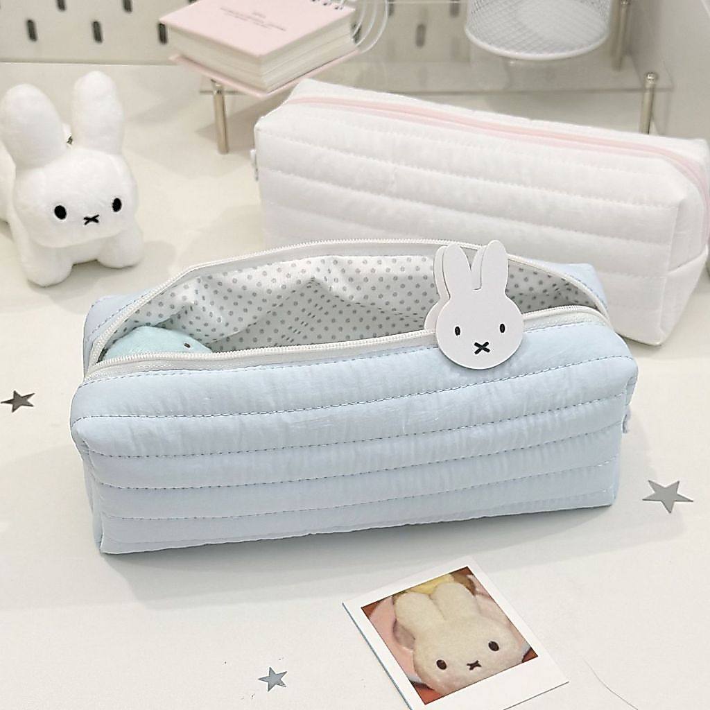 Hộp đựng bút chì kem chấm bi dễ thương Đơn giản dung tích lớn dành cho sinh viên Túi đựng bút chì văn phòng phẩm Túi lưu trữ