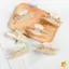Thiết kế sáng tạo mới Kẹp tóc chữ màu kem 8.6CM Kẹp tóc cá mập Acrylic đơn giản Phụ kiện tóc cho tính khí cho bé gái mới
