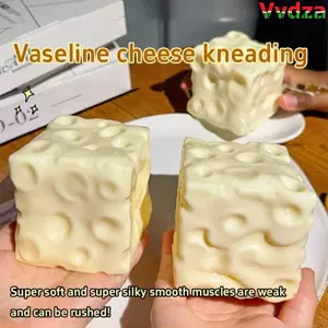 VVDZA Cheese Pinch Toy, Shapeable Squishy Texture Jumbo Cheese Cube Quả bóng căng thẳng, Nhào Chống căng thẳng Chống căng thẳng ASMR Đồ chơi căng thẳng giác quan Giảm căng thẳng