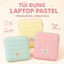 Túi đựng laptop iPad 11 inch và 14 inch chống sốc, chần bông trái tim màu pastel dễ thương