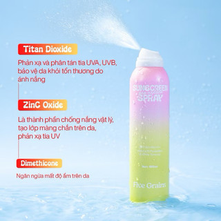 Xịt Chống Nắng Five Grains Pro-Xylane Sunscreen Spray SPF 50+ PA++++ 160mL