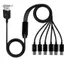 1 Chiếc 6 Trong 1 USB Loại C Bộ Chia Cáp C Truyền Dữ Liệu Cáp Từ Xa 1.5m Đen Cho Điện Thoại Máy Tính Bảng