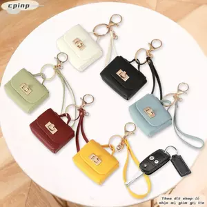 Ví đựng tiền xu nhỏ CPINCP, Túi chìa khóa mặt dây chuyền bằng da PU, Du lịch móc khóa Mini đa chức năng di động