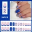 24 Chiếc Móng Tay Giả Pháp Có Nơ Và Chấm Bi In Hình Bóng Móng Tay Giả Thiết Kế Thanh Lịch Cho Nữ