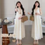 Đầm Vest thêu không tay mùa hè cho bà bầu
