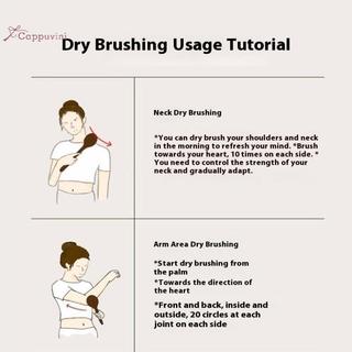 Cappuvini Tắm Tắm Bàn Chải Tắm Da Khô Cơ Thể Mềm Mại Lông Tự Nhiên Massage Dụng Cụ Chăm Sóc Mềm Mại Lông Tự Nhiên Tay Cầm PE Đẹp