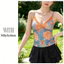 Milyfashion In Hoa Cổ Chữ V Sling Ren Khâu Giả Hai Mảnh Áo Ngắn Có Miếng Lót Ngực Y2K Slim-Fit Slim Hơn Nhìn Phong Cách Mới GCAV